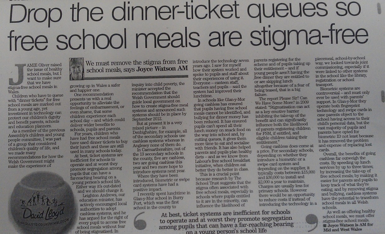 Drop the dinner-ticket queues so free school meals are free of stigma ...